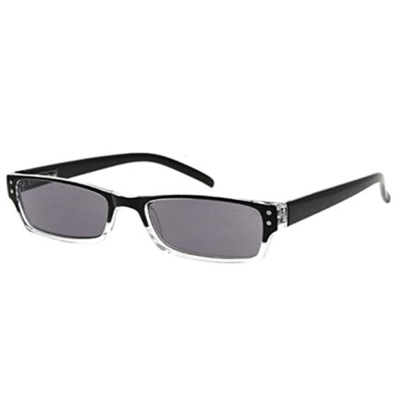 NWT EyeKepper 1.25 Unisex Rectangle Black Sheer Gray Reading Sunglasses 115214 - Picture 1 of 3